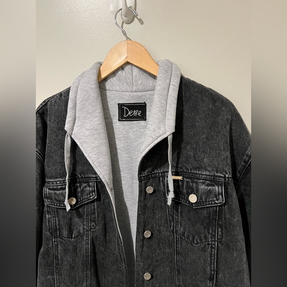 Detre Black Denim Sweatshirt Jacket - Picture 8 of 8